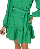 Adrianna by Papell Women's Lace-Trim Tiered Dress