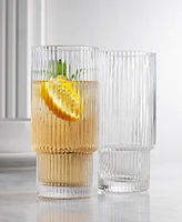 Godinger Sullivan Street Fluted Highball Glasses, Set of 4