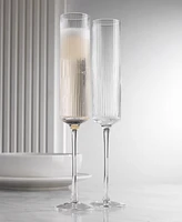 Godinger Sullivan Street Fluted Champagne Glasses, Set of 4