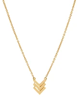 Diamond Triple Chevron Pendant Necklace (1/10 ct. t.w.) in 10k Gold, 16" + 2" extender