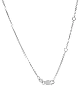 Diamond Graduated Bezel Circle Pendant Necklace (1/5 ct. t.w.) in 14k White Gold, 16" + 2" extender