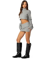 Edikted Women's Gino Cropped Turtle Neck Sweater