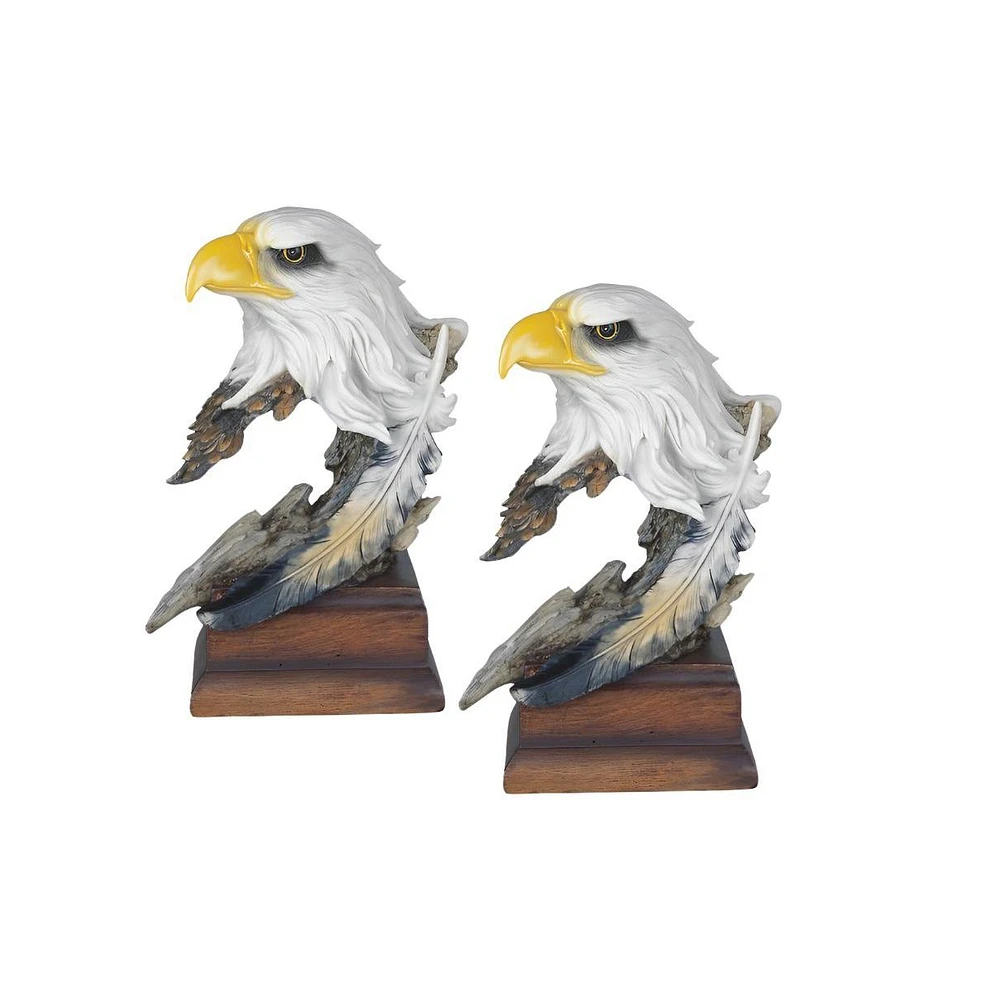 Fc Design "2-pc Set" 12"H Eagle Head Bust Figurine Statue Ornament Home Room Office Decor and Perfect Ideas for Housewarming, Holidays and Birthdays