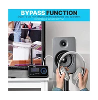 Pyle 2-in-1 Wireless Bluetooth 5.0 Transmitter & Receiver with Lcd Display