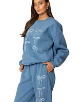 Edikted Women's Bow Bliss Oversized Sweatshirt