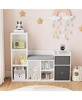 gaomon Toy Storage Organizer with Reading Nook 44.1in Width Kids Bookshelf