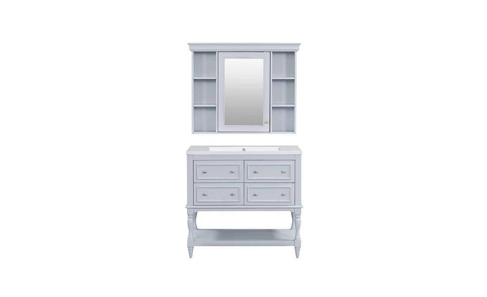 Slickblue Bathroom Vanity with Medicine Cabinet for Convenient Storage and Organization