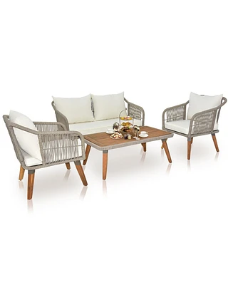 Slickblue 4-Piece Patio Furniture Set for Outdoor Seating and Relaxation