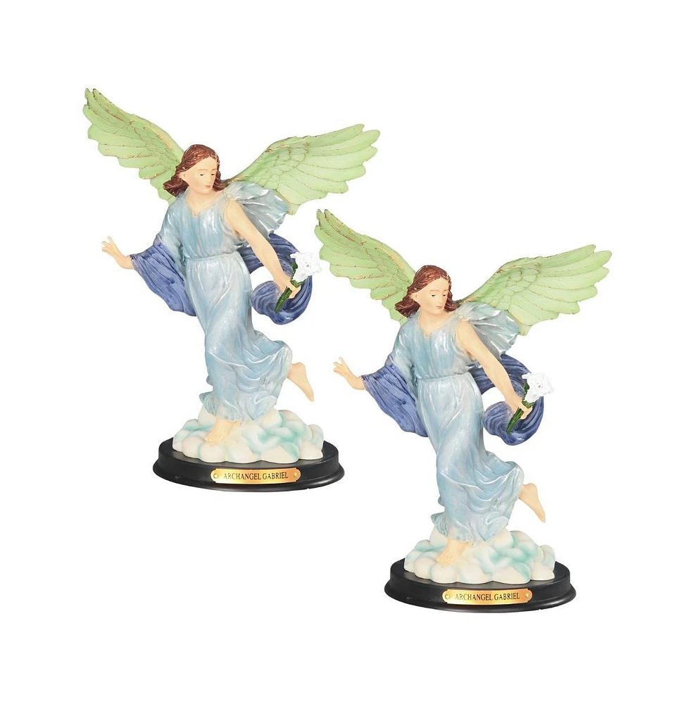 Fc Design "2-pc Set" 10"H Archangel Gabriel Statue The Messenger Angel Holy Figurine Statue Ornament Home Room Office Decor and Perfect Ideas for Hous