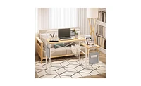 Slickblue Compact C-Shaped Sofa Side Table for Convenient and Stylish Living Room Storage