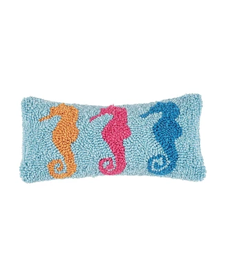 C&F Home 6" x 12" 3 Seahorses Hooked Small Petite Throw Pillow