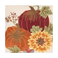 C&F Home 16" x 16" Pumpkins Sunflower Chain Stitch Fall Throw Pillow