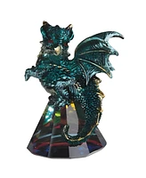 Fc Design "2-pc Set" 3.5"H Green Dragon Standing on Pyramid Glass Figurine Statue Ornament Home Room Office Decor and Perfect Ideas for Housewarming,