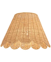 7" Top x 15" Bottom x 9 1/2" High x 9 1/2" Slant Lamp Shade Replacement Medium Brown Empire Round Tapered Farmhouse Coastal Country Natural Rattan Sca