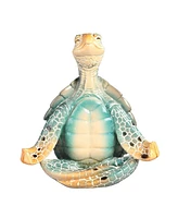 Fc Design "2-pc Set" 6.75"W Blue Sea Turtle of Yoga Easy Pose Figurine Statue Ornament Home Room Office Decor and Perfect Ideas for Housewarming, Holi