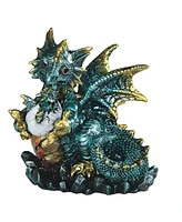 Fc Design "2-pc Set" 4.75"H Blue Dragon Holds Dragon Baby Hatchling in Egg Figurine Statue Ornament Home Room Office Decor and Perfect Ideas for House