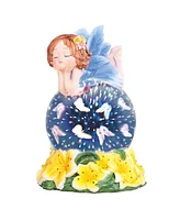 Fc Design "2-pc Set" 7.5"H Blue Fairy with Yellow Flowers Optic Globe with Led Light Figurine Statue Ornament Home Room Office Decor and Perfect Ideas