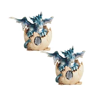 Fc Design "2-pc Set" 4"H December Birthstone Blue Dragon Baby Hatchling Figurine Statue Ornament Home Room Office Decor and Perfect Ideas for Housewar