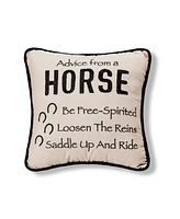 C&F Home 10" x 10" Advice From A Horse Embroidered Small Petite Throw Pillow