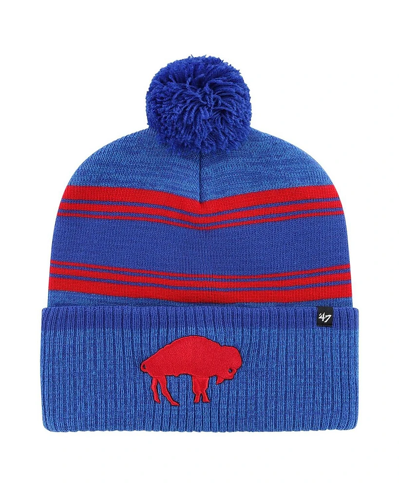 '47 Brand Men's Royal Buffalo Bills Fadeout Cuffed Knit Hat with Pom