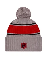 New Era Men's Gray San Francisco 49ers 2024 Sideline Sport Cuffed Knit Hat with Pom