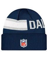 New Era Men's Navy Dallas Cowboys Sideline Tech Cuffed Knit Hat