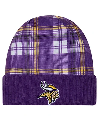 New Era Men's Purple Minnesota Vikings Sideline Statement Cuffed Knit Hat