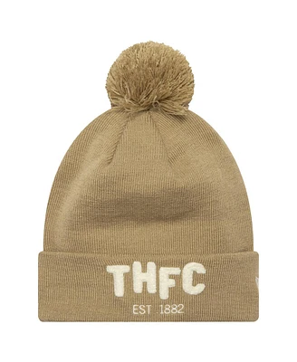 New Era Men's Tan Tottenham Hotspur Boucle Cuffed Knit Hat with Pom