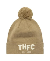 New Era Men's Tan Tottenham Hotspur Boucle Cuffed Knit Hat with Pom