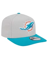 New Era Men's Stone Miami Dolphins Decent 9FIFTY A-Frame Snapback Hat