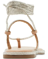 Madden Girl Glam Rhinestone Lace-Up Flat Sandals