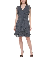 Tommy Hilfiger Women's Printed Ruffled Fit & Flare Dress