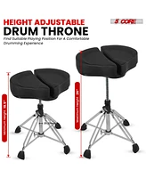 5 Core Drum Throne Thick Padded High Density Sponge Seat Adjustable Guitar Stool Motorcycle Style Saddle Music Chair