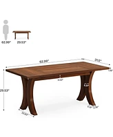 Tribesigns 63-Inch Dining Table for 4-6, Rectangle Wood Kitchen Table with X-Shaped Legs, Modern Dinner Table Kitchen & Dining Room Table, Walnut Brow