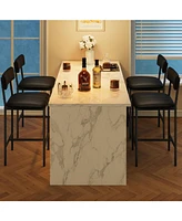 gaomon Dining Chairs Set of 2, Upholstered Dining Chairs with Back, Pu Leather Dining Kitchen Chair for Kitchen, Apartment, Dinner, Comfortable Seat,
