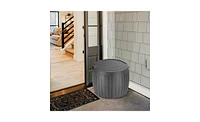 Slickblue 36 Gallon Round Deck Box, Thickened Outdoor Storage Box for Patio Furniture