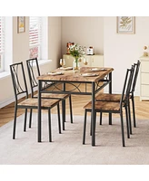 gaomon Dining Table and Chairs Set, Square Dining Room Table Set for Kitchen, Dining Room, Apartment, Dinette