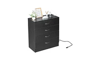 Slickblue 4-Drawer Nightstand Dresser for Stylish and Functional Bedroom Storage