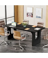 Tribesigns Modern Executive Desk, 70.9" Large Office Computer Conference Table Meeting Room Table, Simple Workstation Business Furniture for Hom