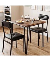 gaomon Dining Table Set of 2, Small Kitchen Table with Chairs for 2 with Upholstered Chairs, 3 Piece Dining Table Set