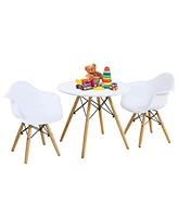 Gouun 3 Pieces Kid's Modern Round Table Chair Set