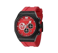 TechnoMarine Men's Tm-523003 Reef Quartz Chronograph Black, Silver, Red Dial Watch