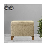 Slickblue Wooden Ottoman for Stylish Seating and Storage in Living Room or Bedroom