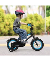 Costway 12" Kids Bike with Adjustable Saddle Handlebar Removable Training Wheels Handbrake