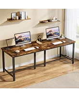 Tribesigns 78.7 Inch Extra Long Computer Desk for 2 Person, Double Long Desk Workstation, Dual Monitor Workstation for Home Office