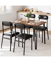 gaomon Dinner Table Set for 4,5 Piece Kitchen Table and Chairs,Rectangular Dining Room Table Set with 4 Upholstered Chair,Dinner Table Set for 4,Dinne
