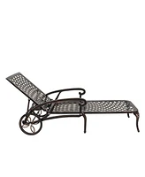 Slickblue Adjustable Courtyard Cast Aluminum Lying Bed for Comfortable Outdoor Relaxation