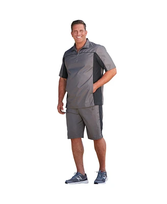 KingSize Big & Tall Quarter Zip Short Sleeve Colorblock Tracksuit