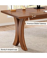 Tribesigns Executive Desk, 63-Inch Large Office Desk, Wood Computer Writing Desk, Mid-Century Laptop Desk Meeting Room Table, Modern Business Workstat