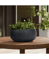 LuxenHome Black Beehive Pattern 17.5-Inch Round Planter